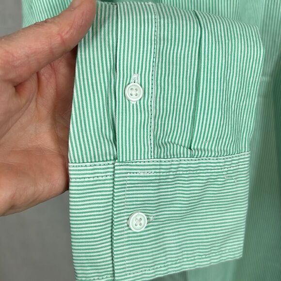 NWT Everlane Mint White Stripped Button Up Dress Shirt - Picture 5 of 7